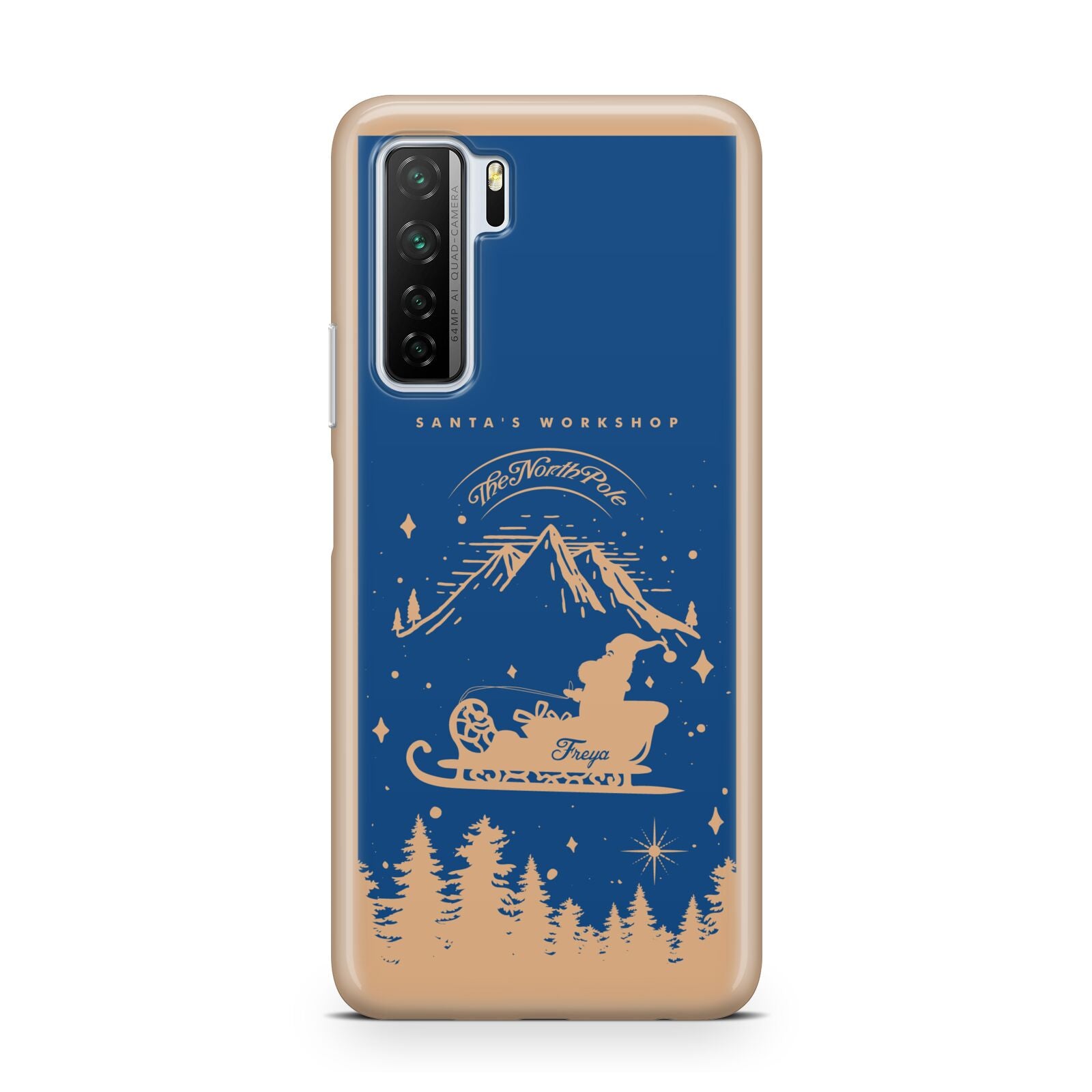 Blue Santas Sleigh Personalised Huawei P40 Lite 5G Phone Case