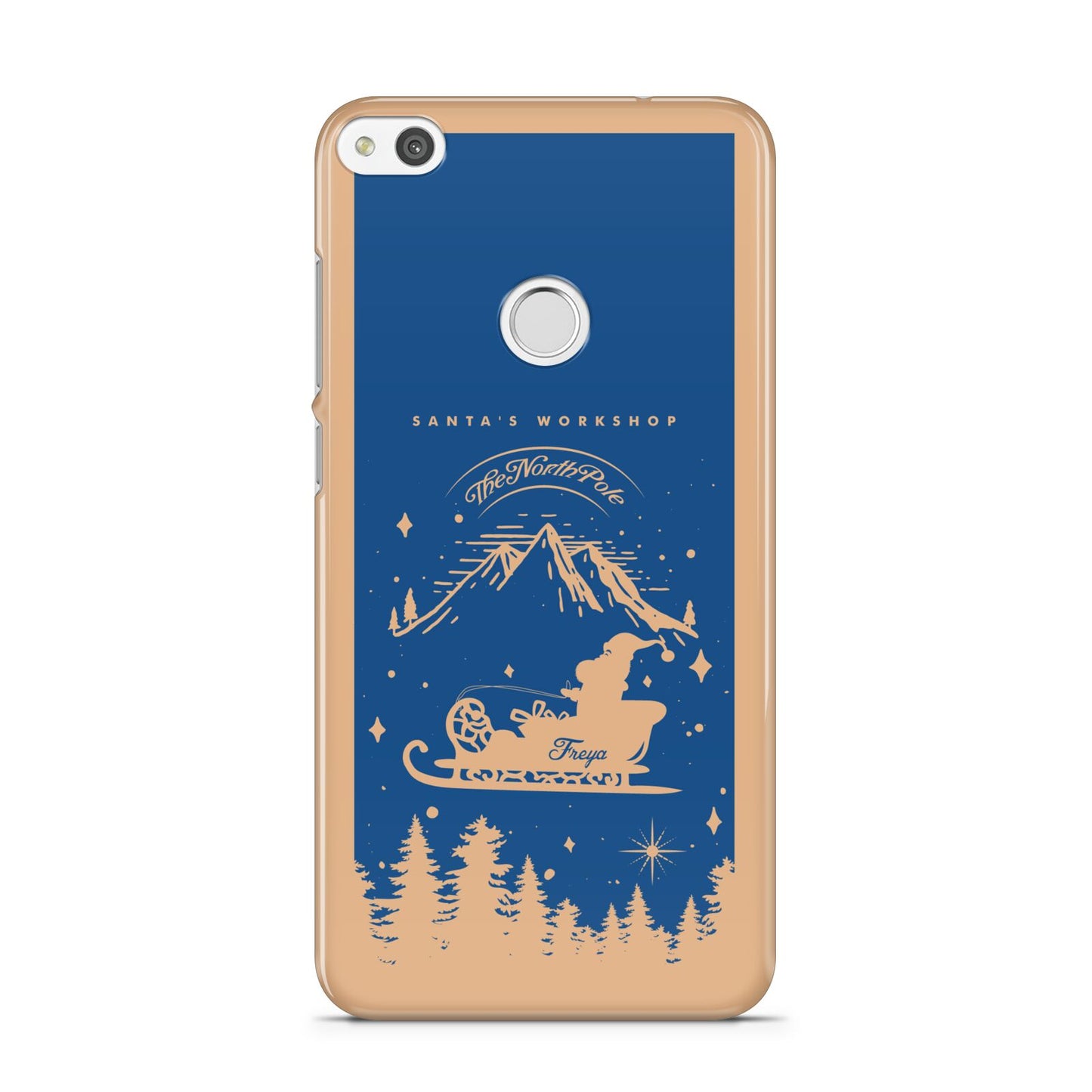 Blue Santas Sleigh Personalised Huawei P8 Lite Case