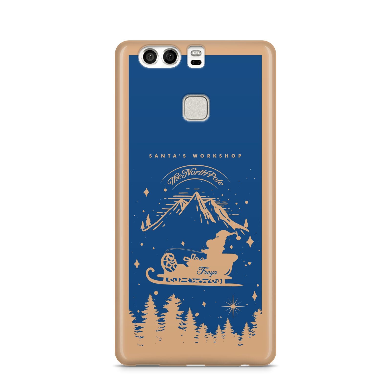 Blue Santas Sleigh Personalised Huawei P9 Case