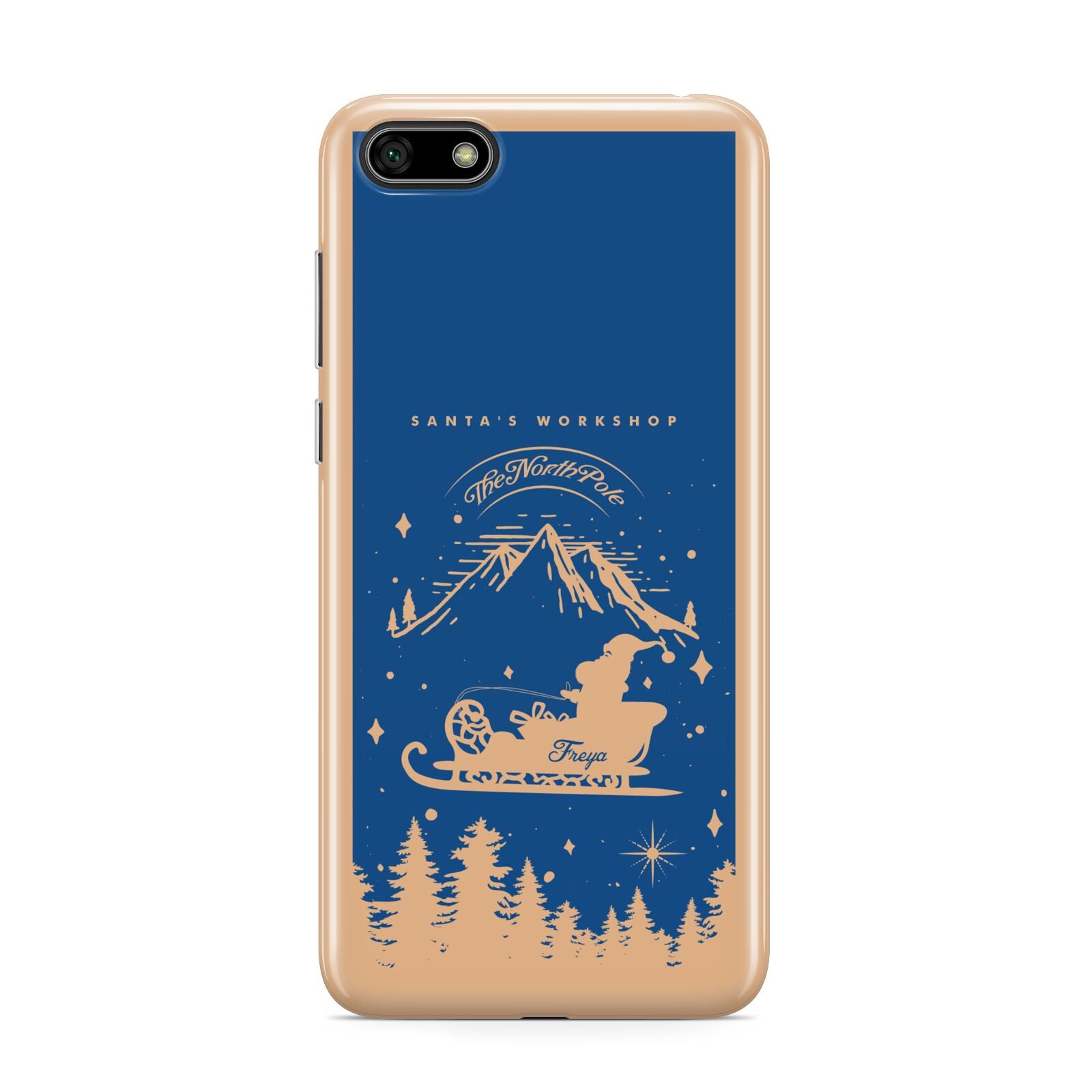 Blue Santas Sleigh Personalised Huawei Y5 Prime 2018 Phone Case