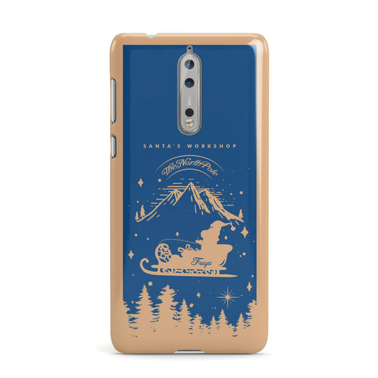 Blue Santas Sleigh Personalised Nokia Case