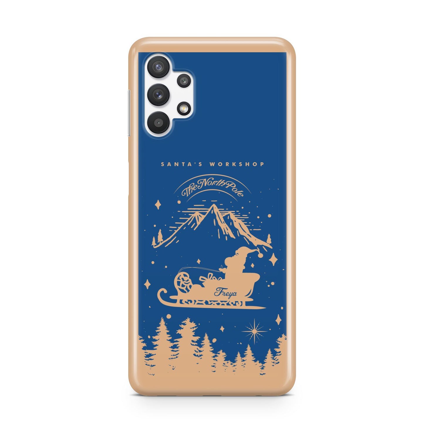 Blue Santas Sleigh Personalised Samsung A32 5G Case