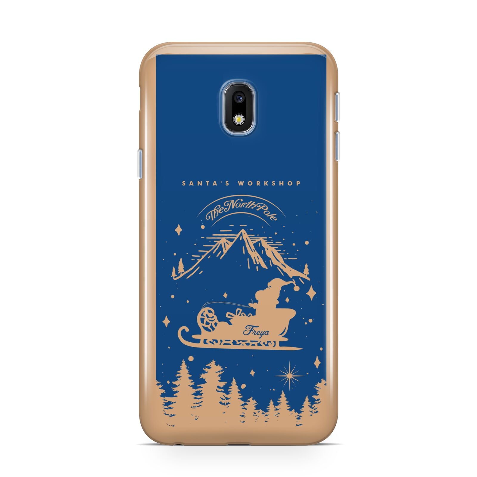 Blue Santas Sleigh Personalised Samsung Galaxy J3 2017 Case