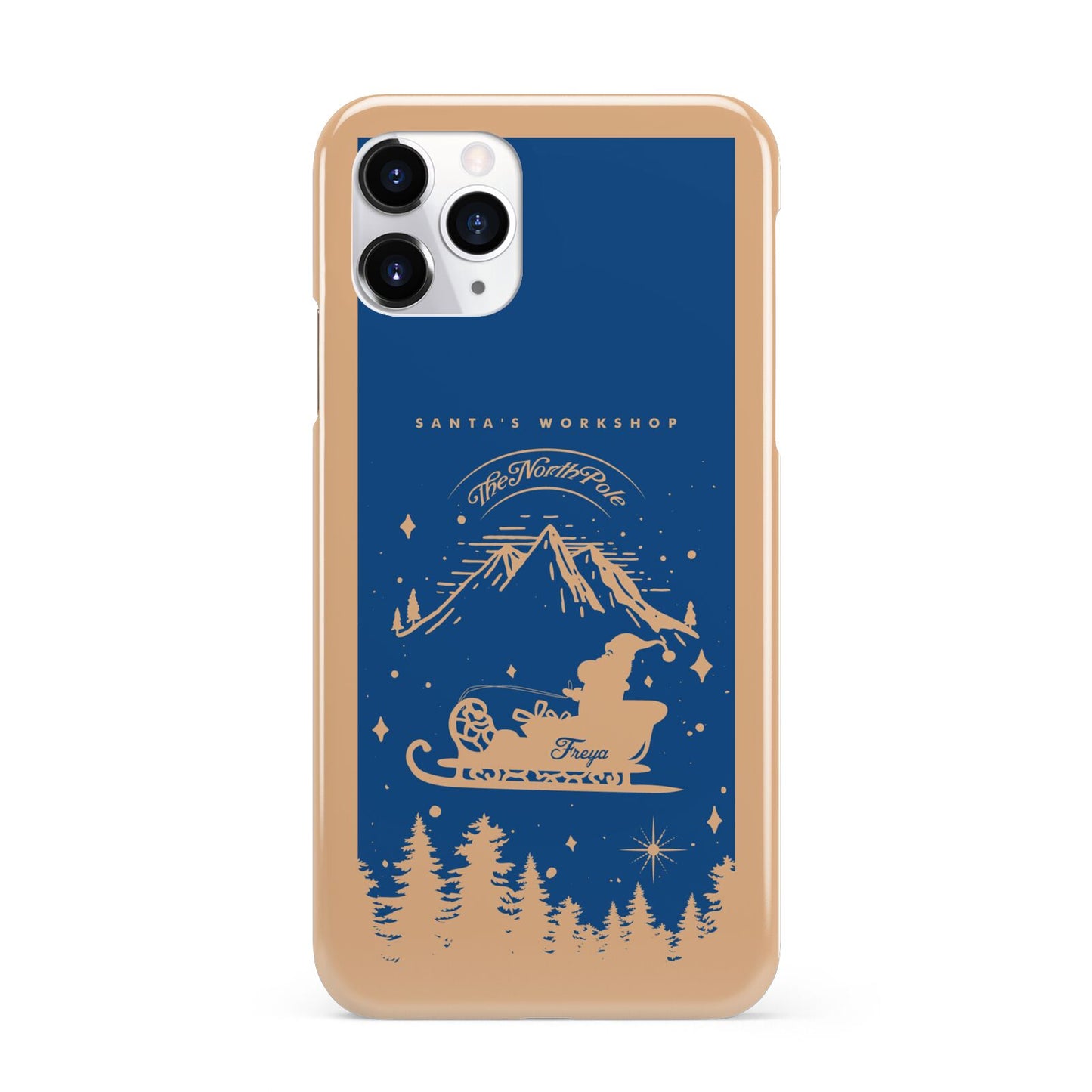 Blue Santas Sleigh Personalised iPhone 11 Pro 3D Snap Case