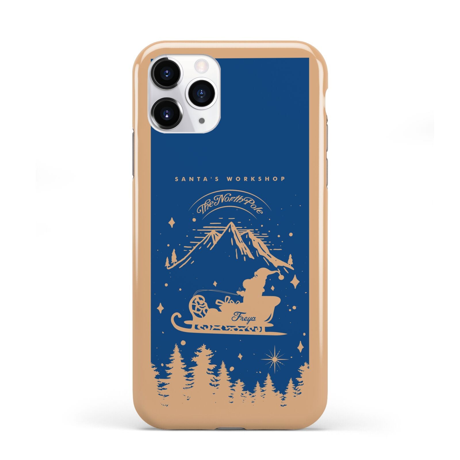 Blue Santas Sleigh Personalised iPhone 11 Pro 3D Tough Case