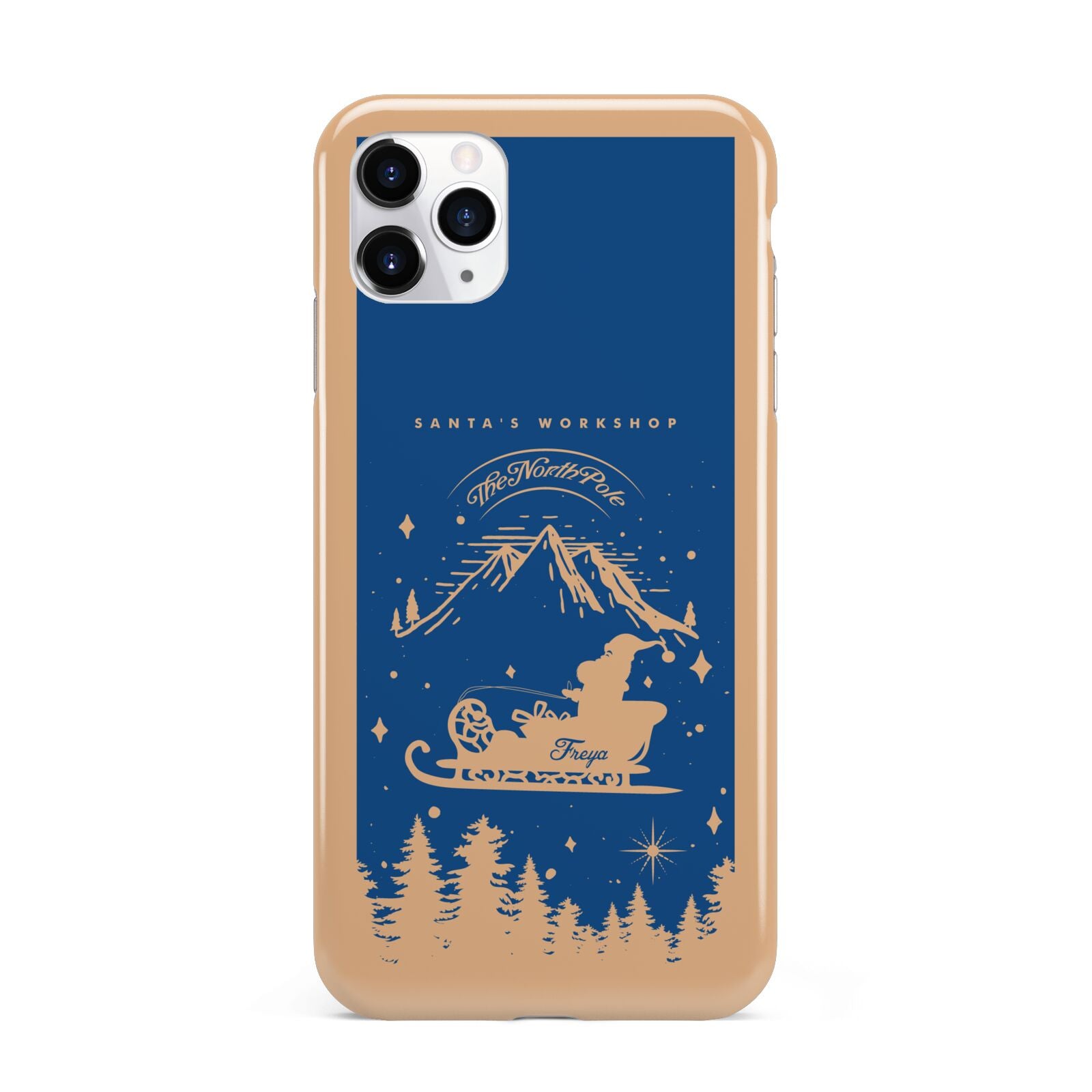 Blue Santas Sleigh Personalised iPhone 11 Pro Max 3D Tough Case