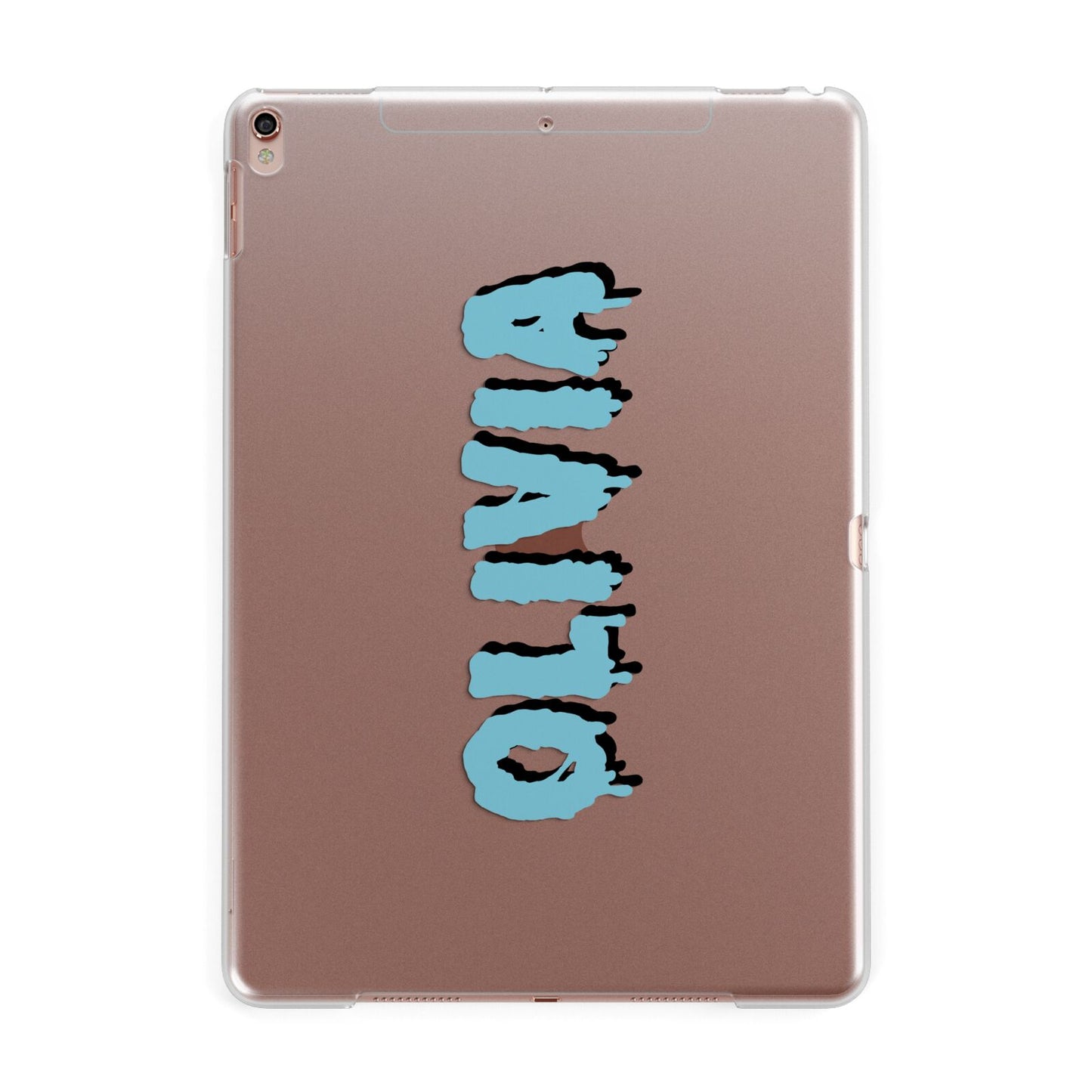 Blue Slime Text Apple iPad Rose Gold Case