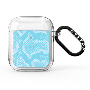 Blue Snakeskin AirPods Case