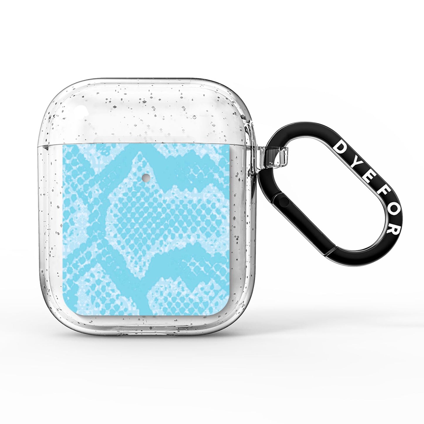 Blue Snakeskin AirPods Glitter Case