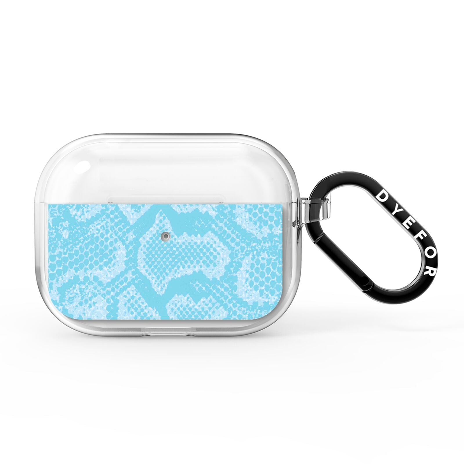 Blue Snakeskin AirPods Pro Clear Case