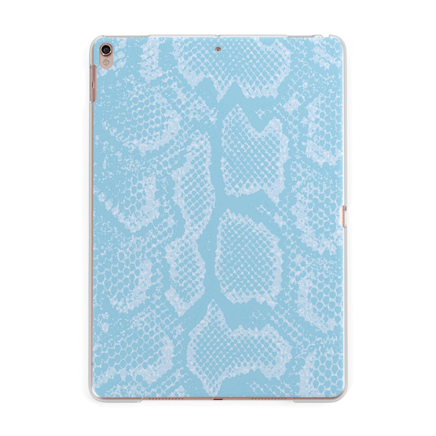 Blue Snakeskin Apple iPad Rose Gold Case