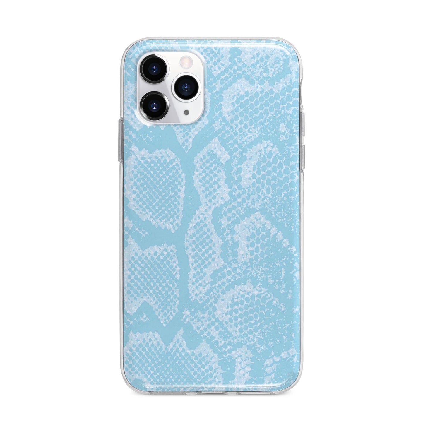 Blue Snakeskin Apple iPhone 11 Pro Max in Silver with Bumper Case