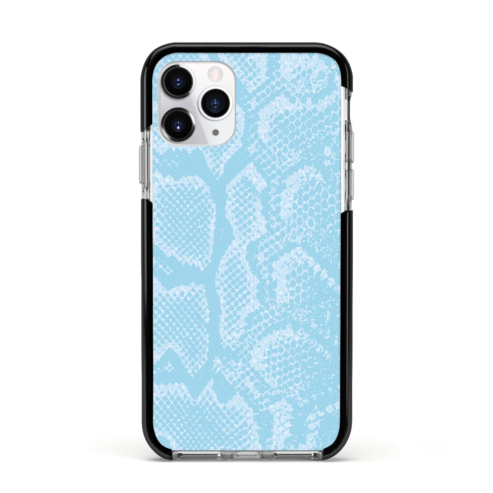 Blue Snakeskin Apple iPhone 11 Pro in Silver with Black Impact Case