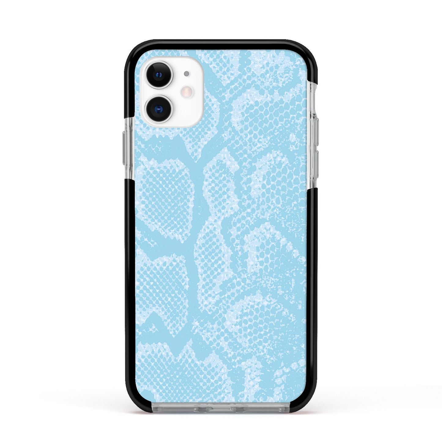 Blue Snakeskin Apple iPhone 11 in White with Black Impact Case