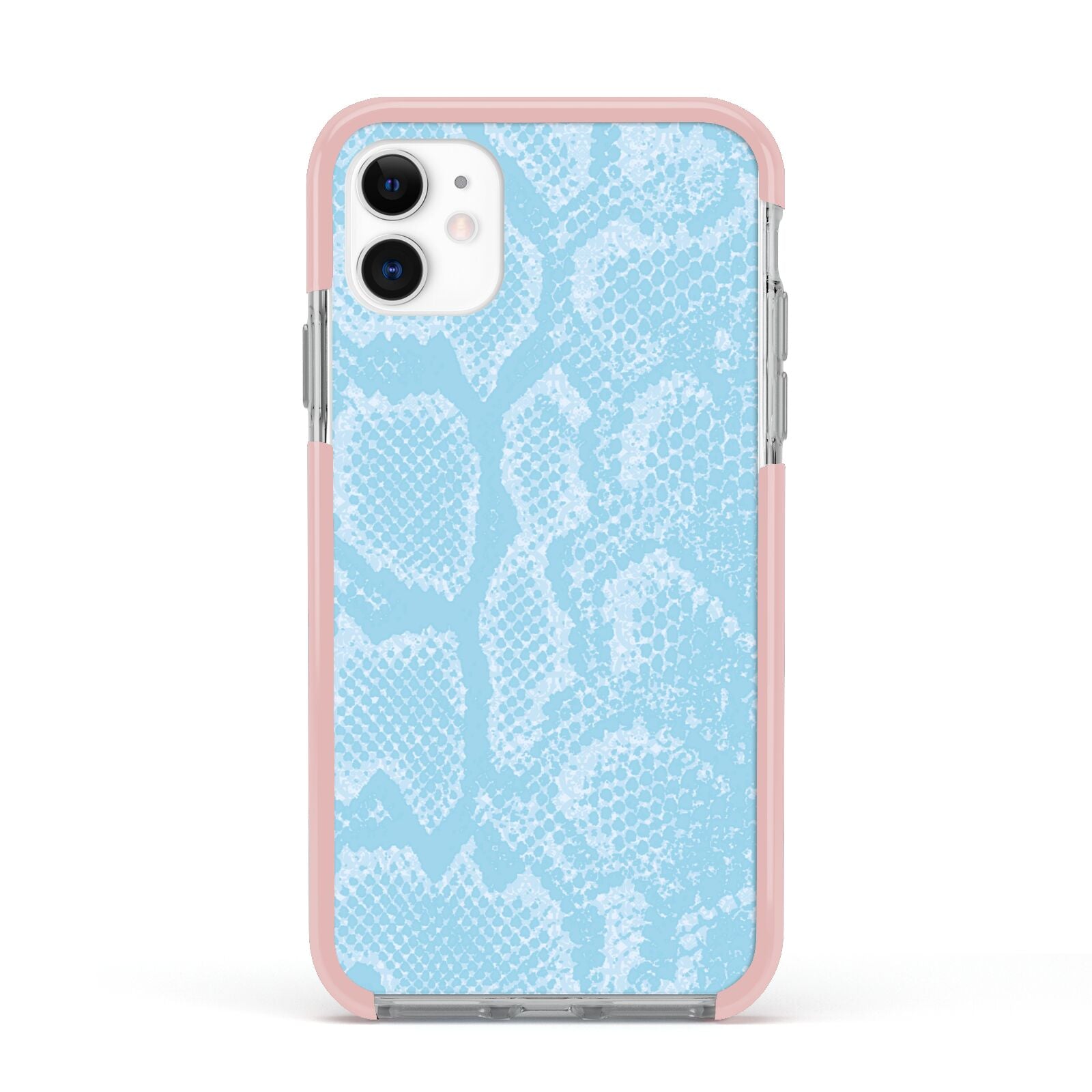 Blue Snakeskin Apple iPhone 11 in White with Pink Impact Case