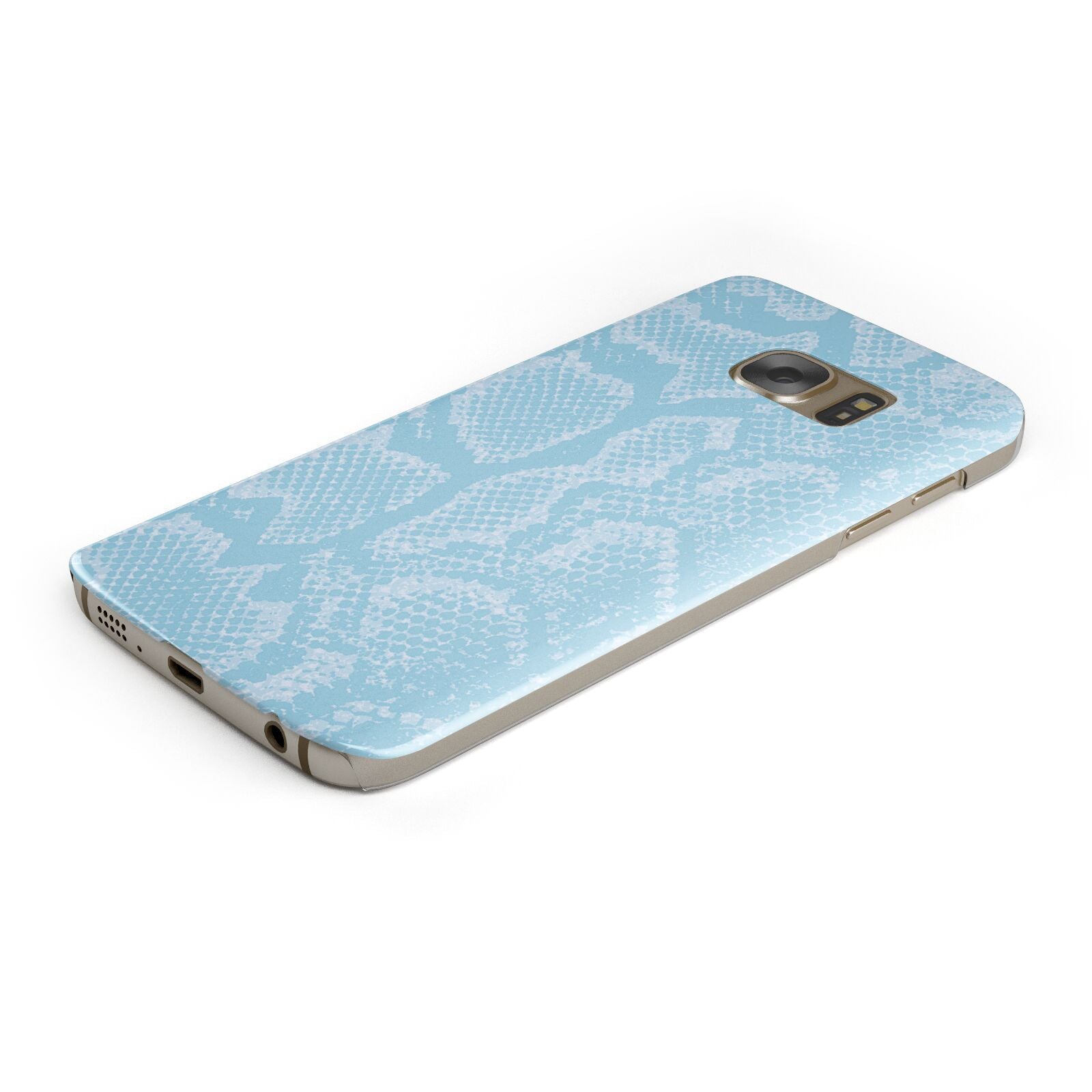 Blue Snakeskin Protective Samsung Galaxy Case Angled Image