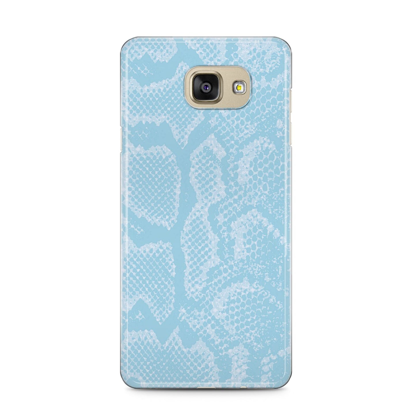 Blue Snakeskin Samsung Galaxy A5 2016 Case on gold phone