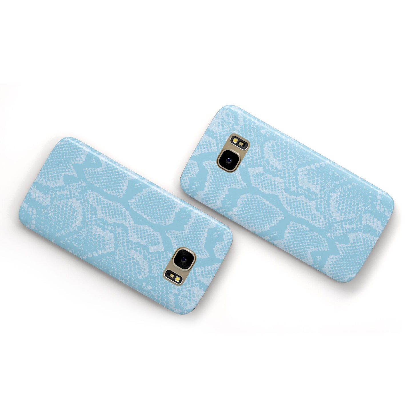 Blue Snakeskin Samsung Galaxy Case Flat Overview