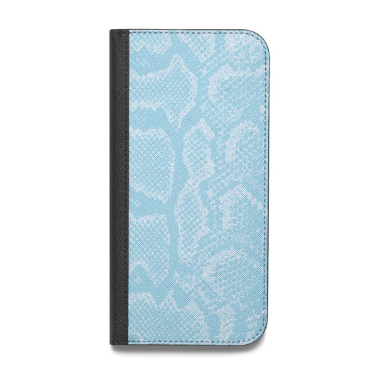 Blue Snakeskin Vegan Leather Flip iPhone Case