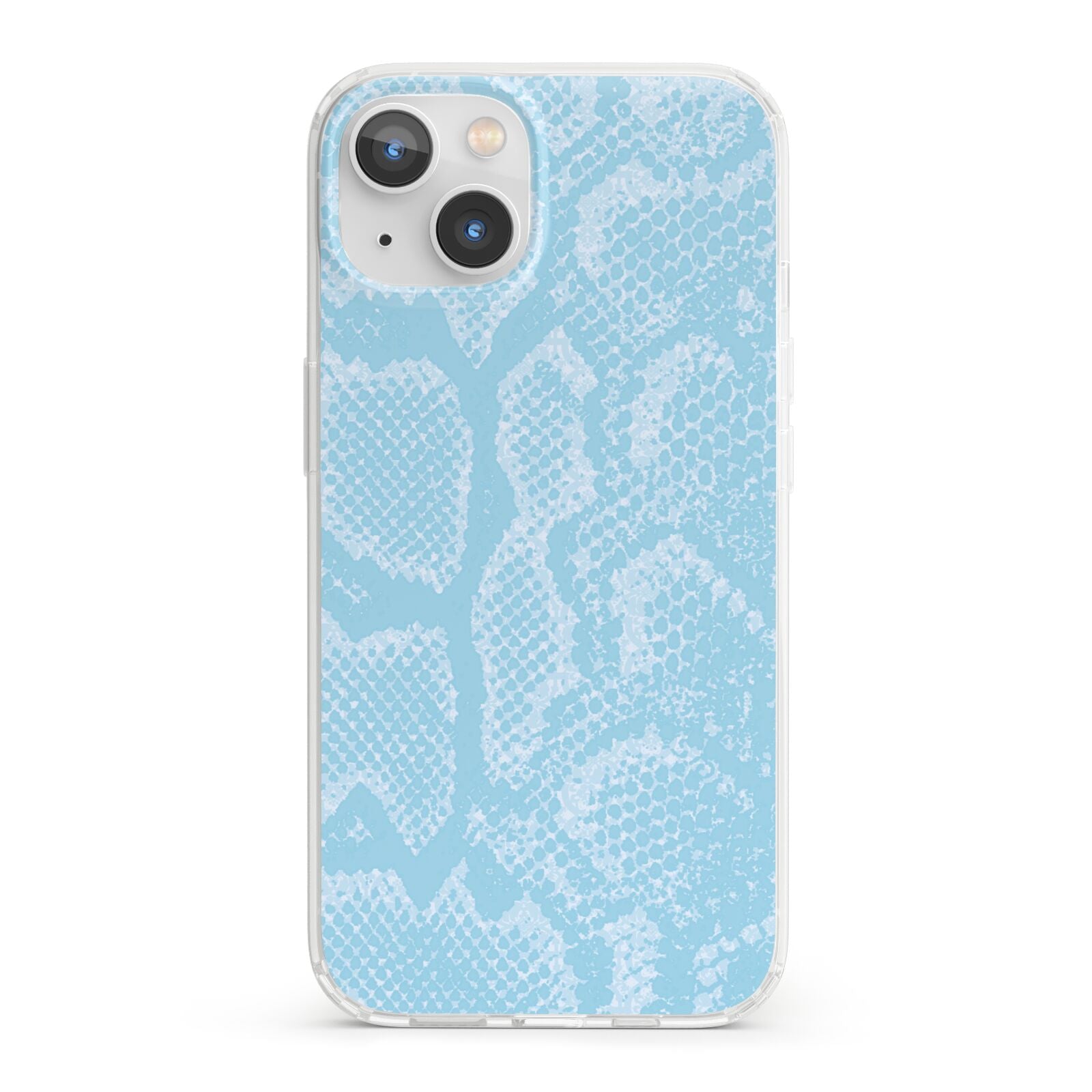 Blue Snakeskin iPhone 13 Clear Bumper Case