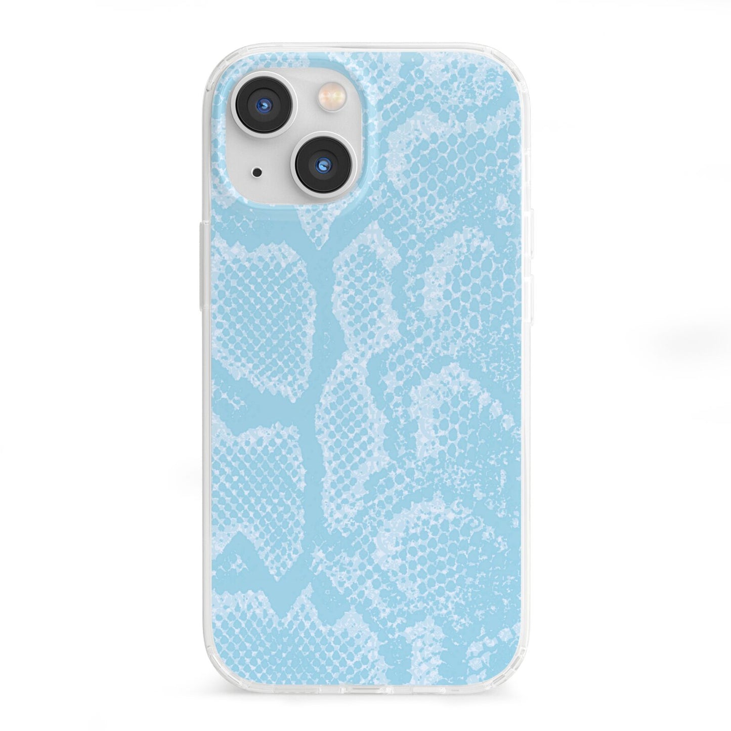 Blue Snakeskin iPhone 13 Mini Clear Bumper Case