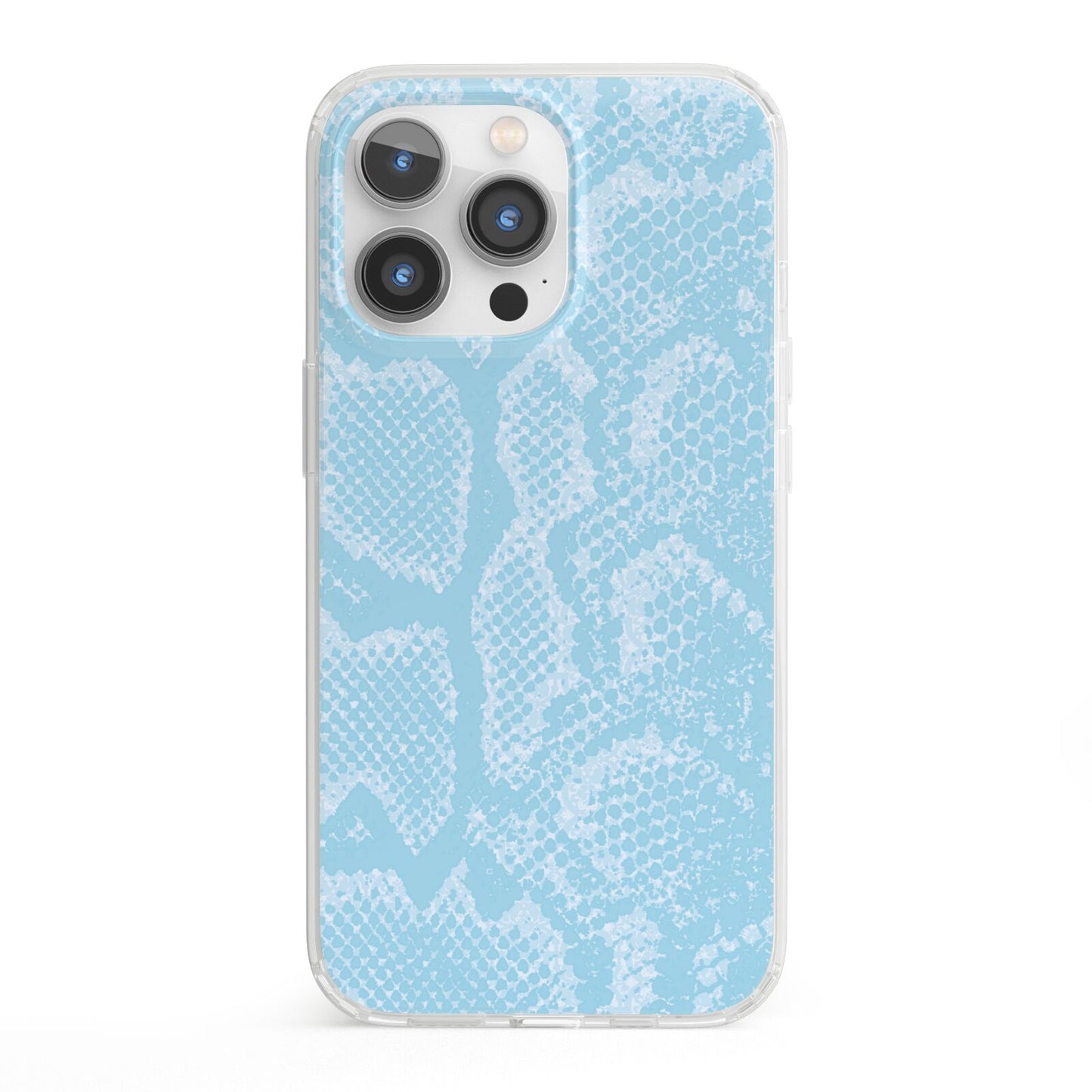 Blue Snakeskin iPhone 13 Pro Clear Bumper Case