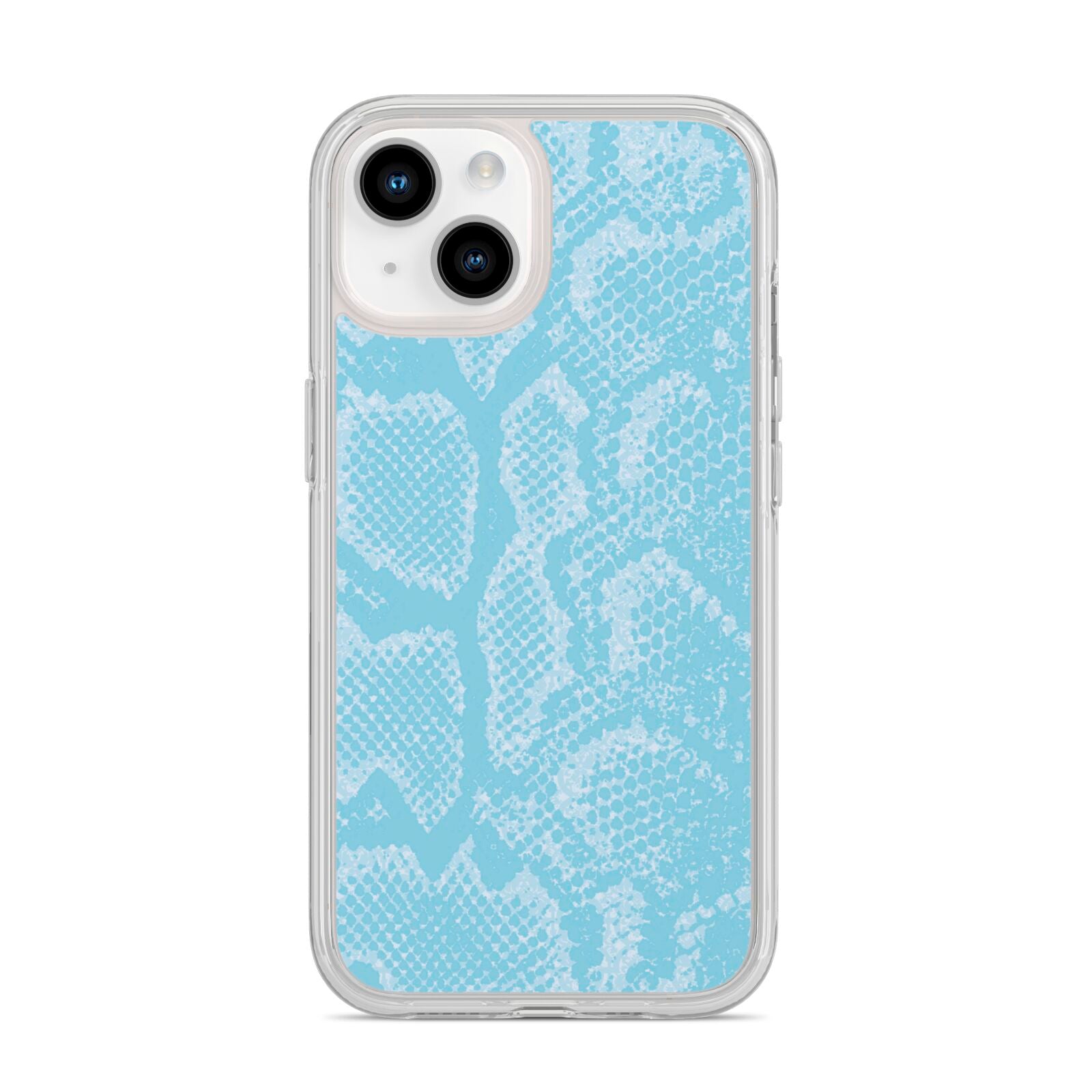 Blue Snakeskin iPhone 14 Clear Tough Case Starlight