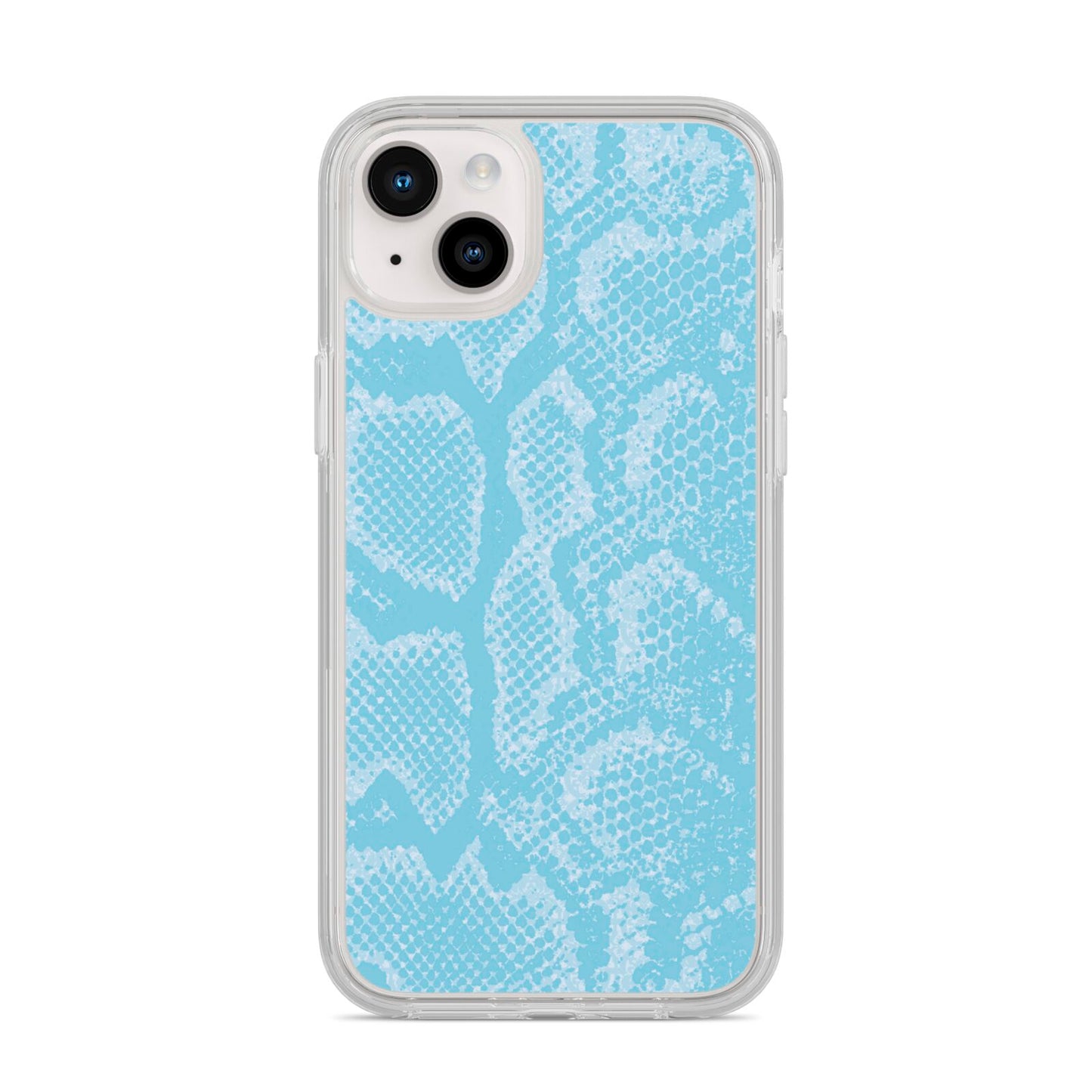 Blue Snakeskin iPhone 14 Plus Clear Tough Case Starlight