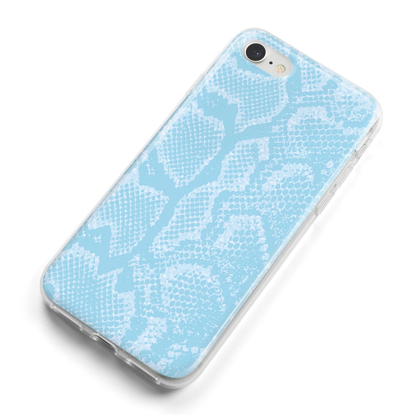 Blue Snakeskin iPhone 8 Bumper Case on Silver iPhone Alternative Image