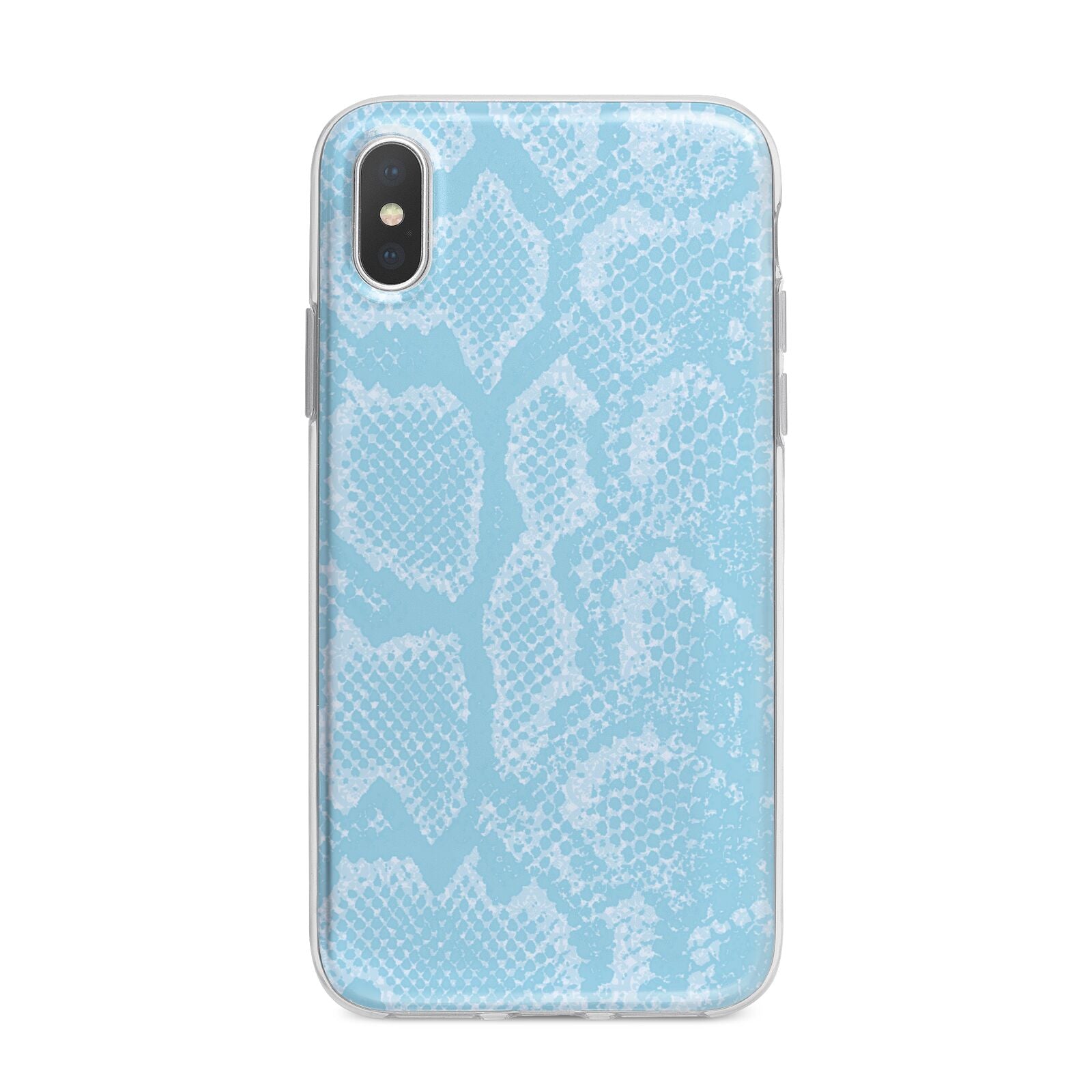 Blue Snakeskin iPhone X Bumper Case on Silver iPhone Alternative Image 1