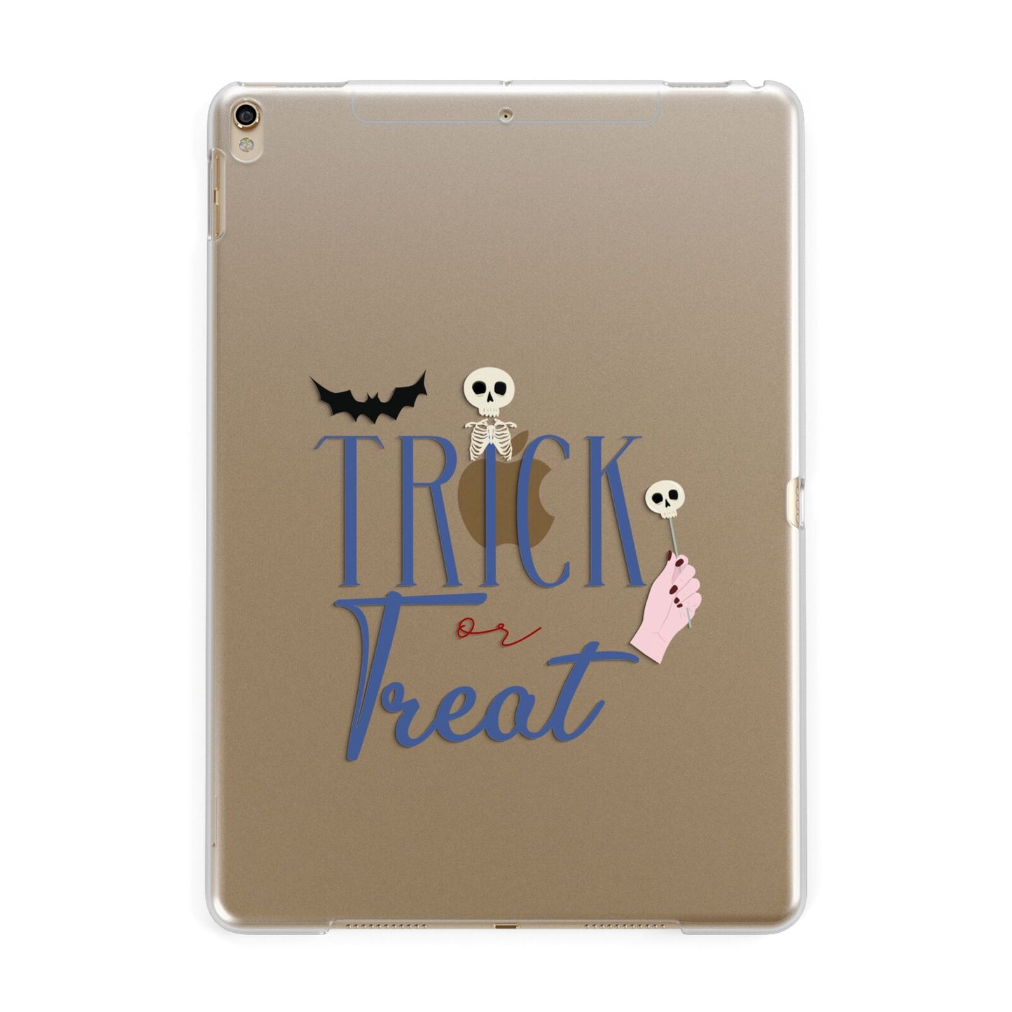 Blue Trick or Treat Apple iPad Gold Case