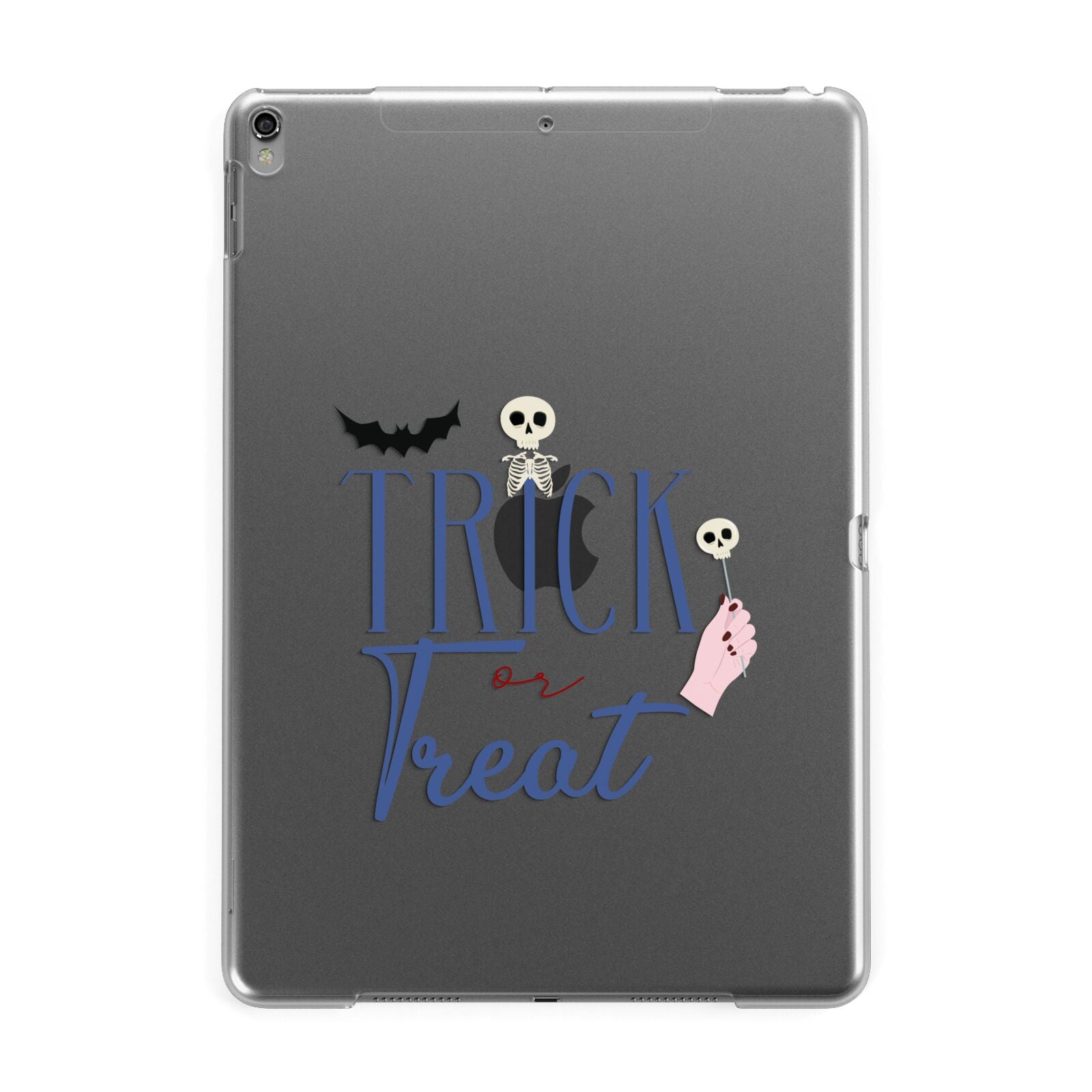 Blue Trick or Treat Apple iPad Grey Case