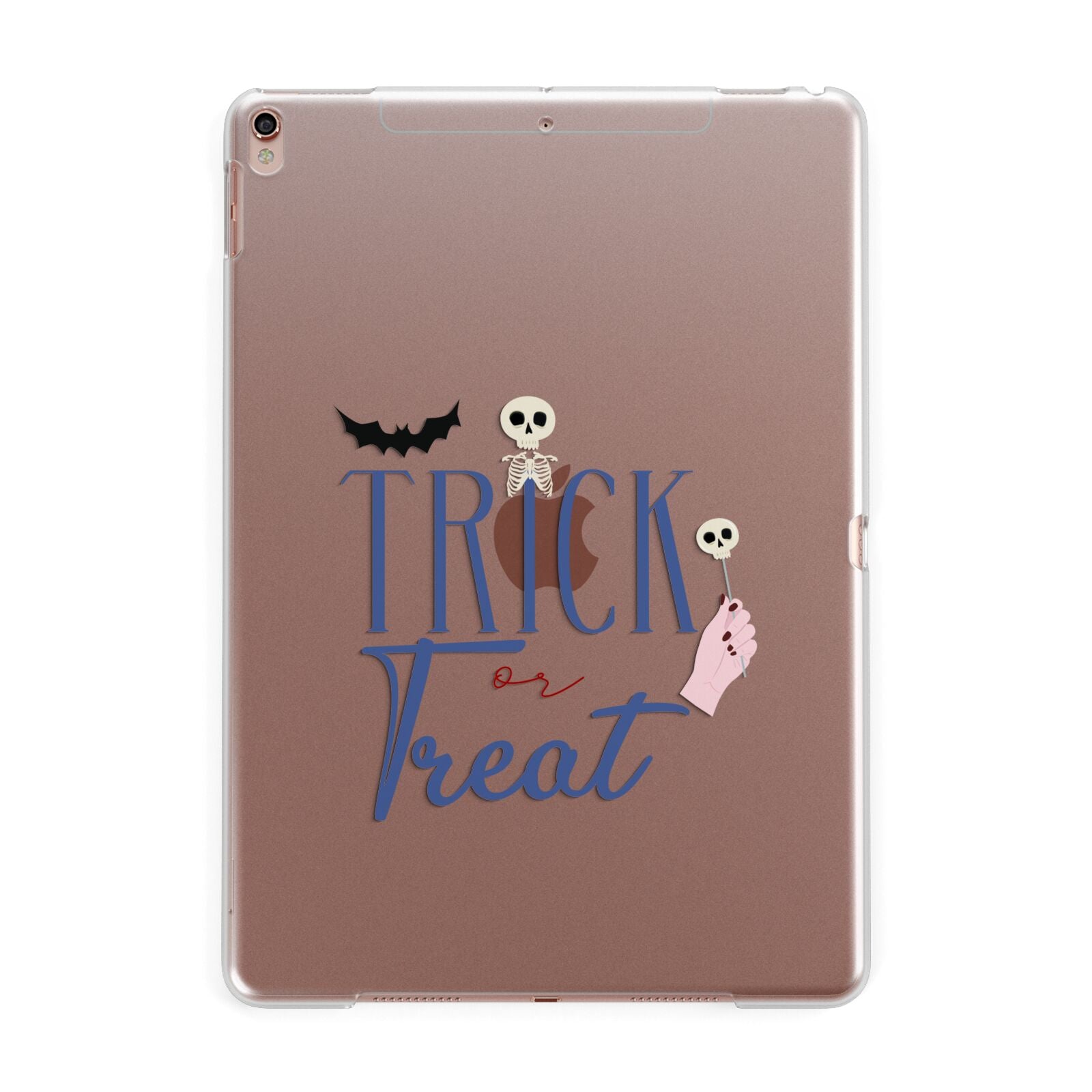 Blue Trick or Treat Apple iPad Rose Gold Case