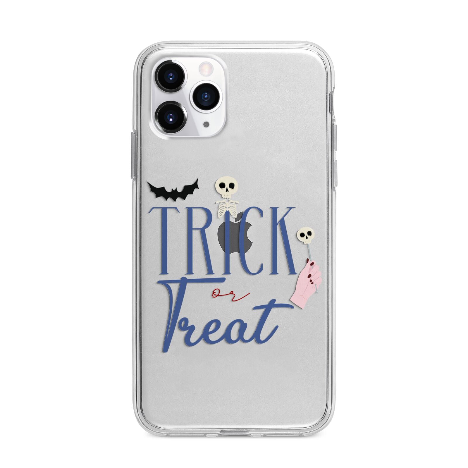 Blue Trick or Treat Apple iPhone 11 Pro Max in Silver with Bumper Case