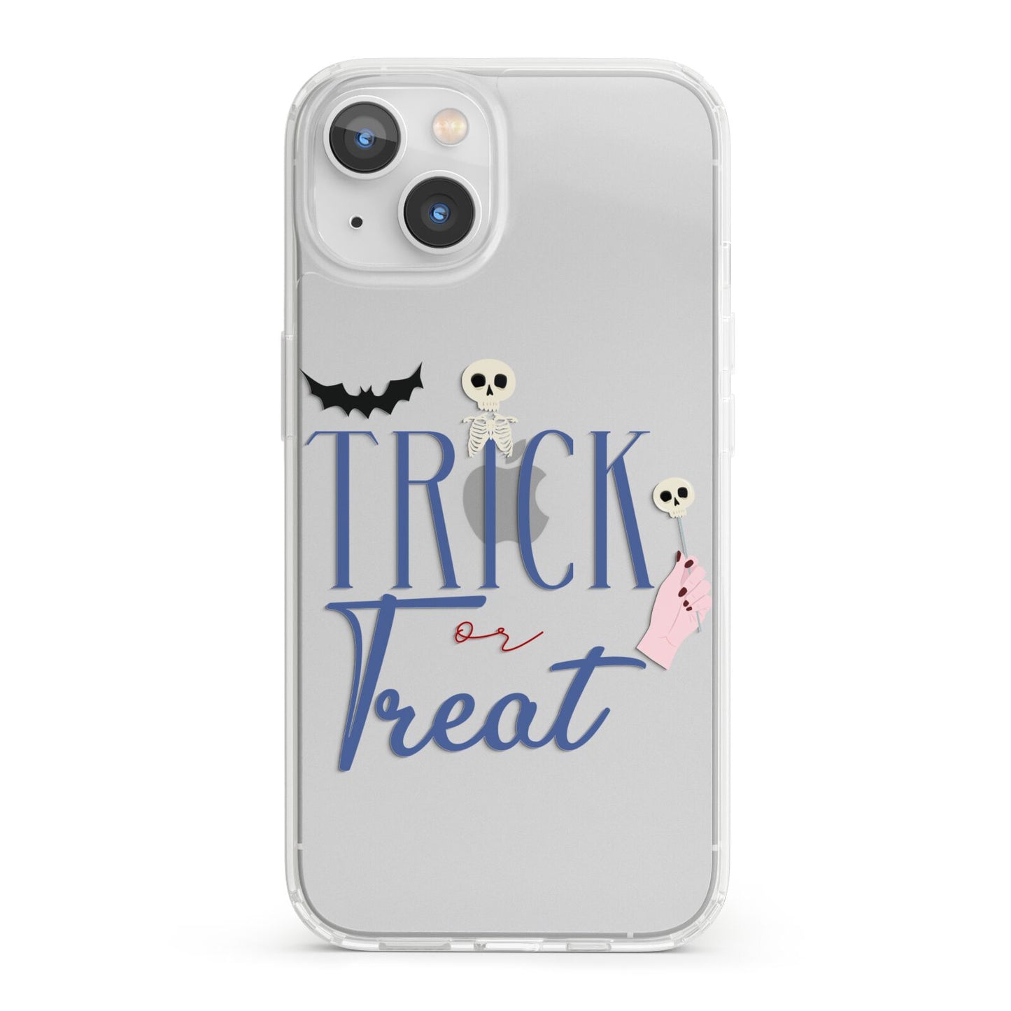 Blue Trick or Treat iPhone 13 Clear Bumper Case