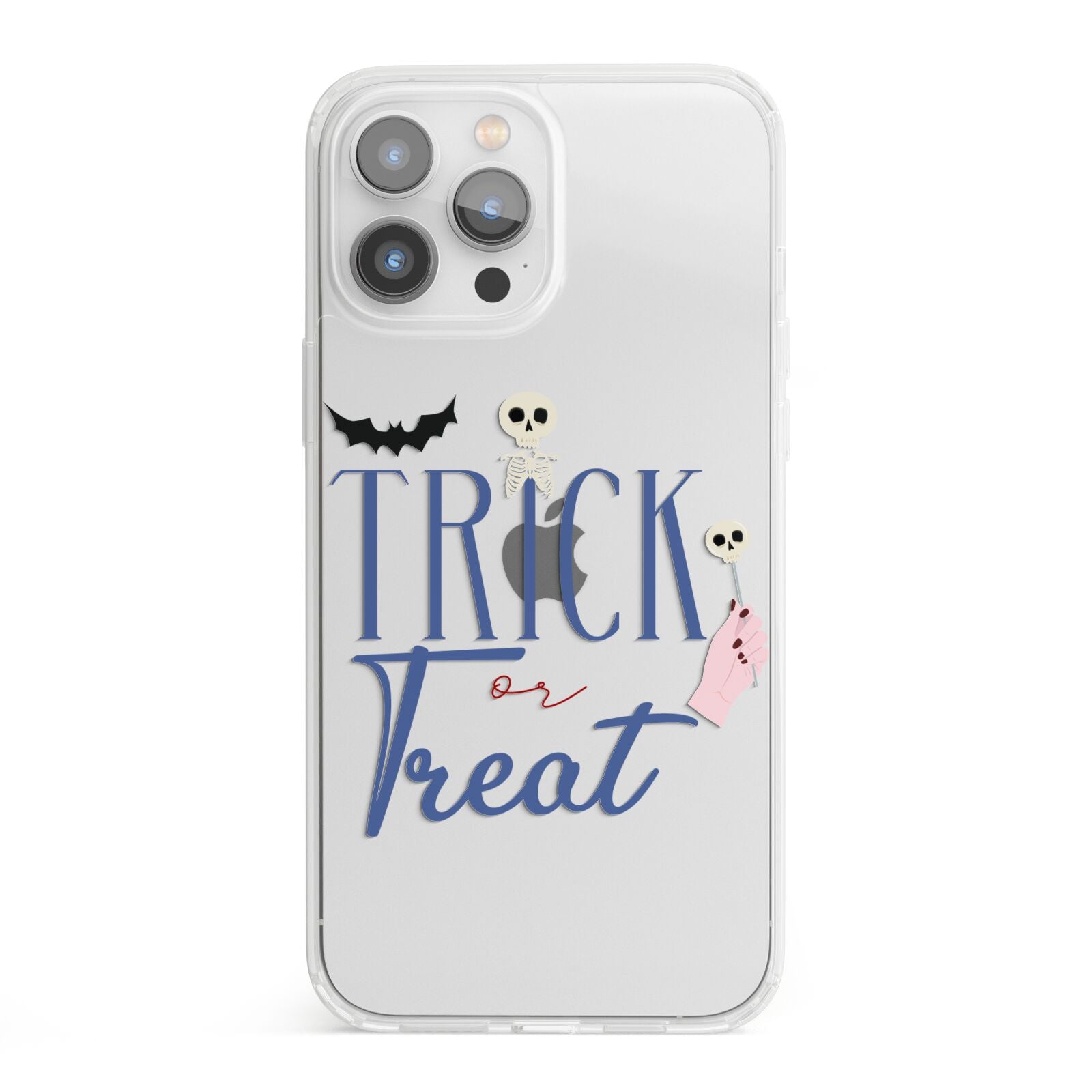 Blue Trick or Treat iPhone 13 Pro Max Clear Bumper Case