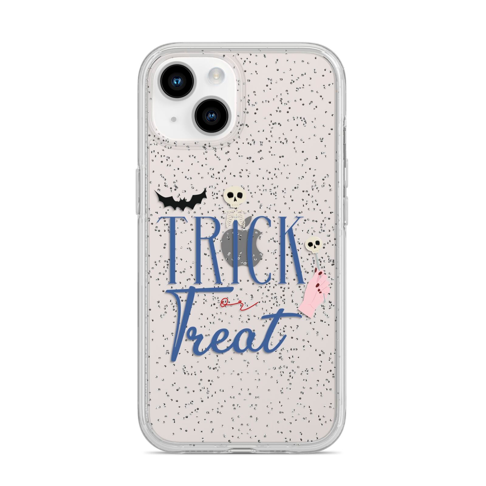 Blue Trick or Treat iPhone 14 Glitter Tough Case Starlight