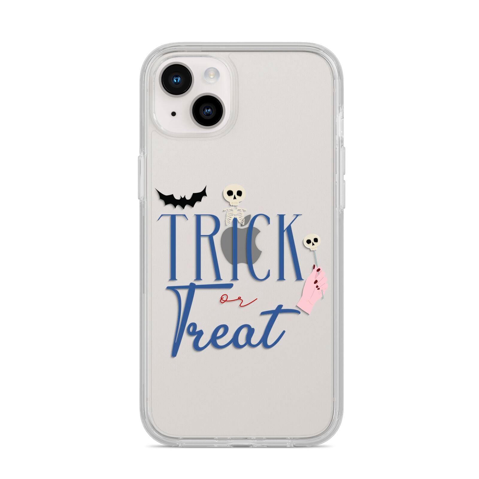 Blue Trick or Treat iPhone 14 Plus Clear Tough Case Starlight