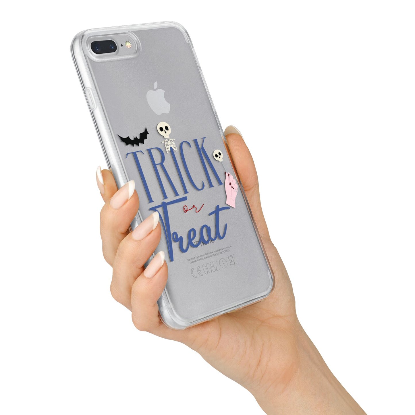 Blue Trick or Treat iPhone 7 Plus Bumper Case on Silver iPhone Alternative Image