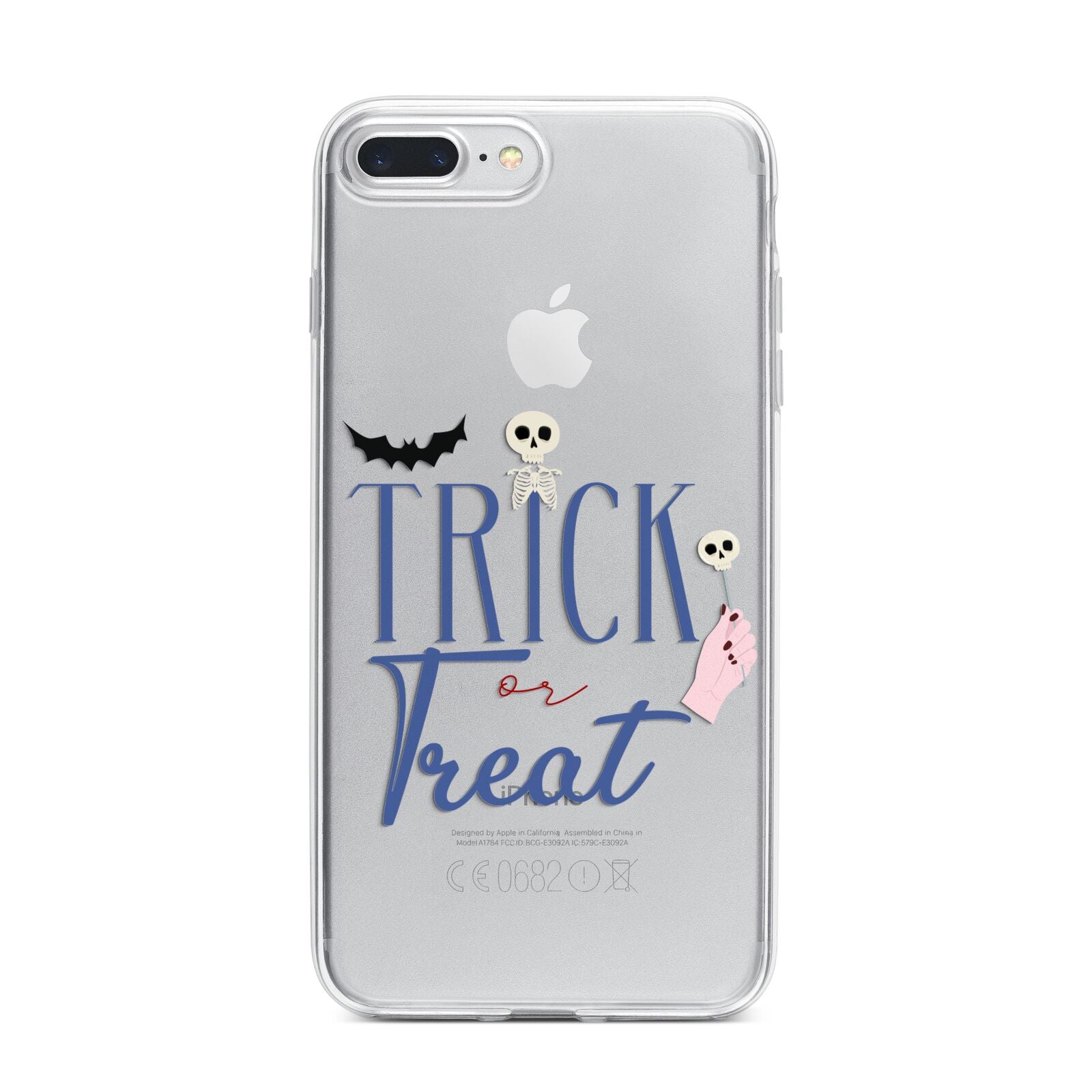 Blue Trick or Treat iPhone 7 Plus Bumper Case on Silver iPhone