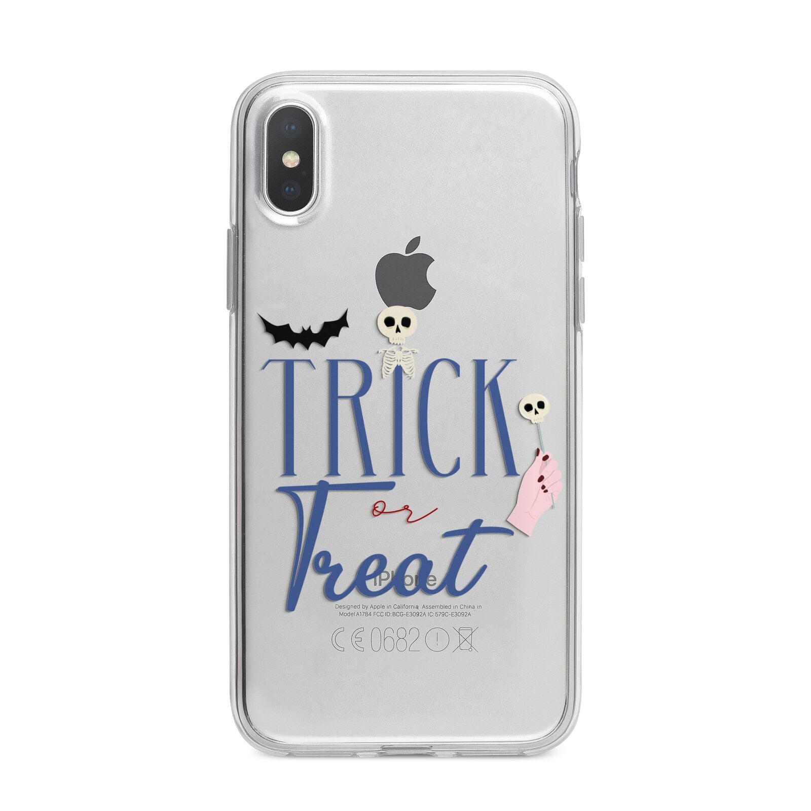 Blue Trick or Treat iPhone X Bumper Case on Silver iPhone Alternative Image 1