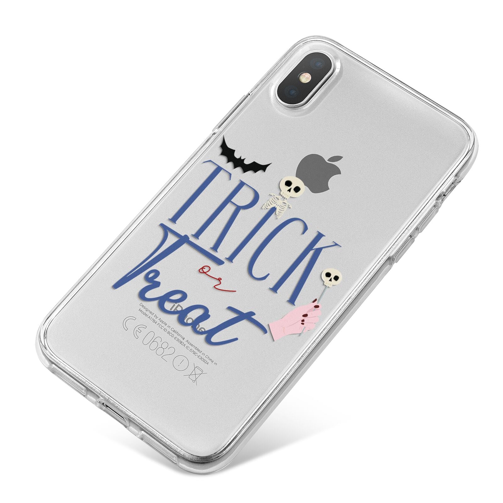 Blue Trick or Treat iPhone X Bumper Case on Silver iPhone