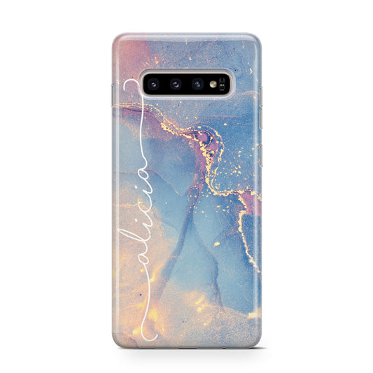 Blue and Pink Marble Protective Samsung Galaxy Case