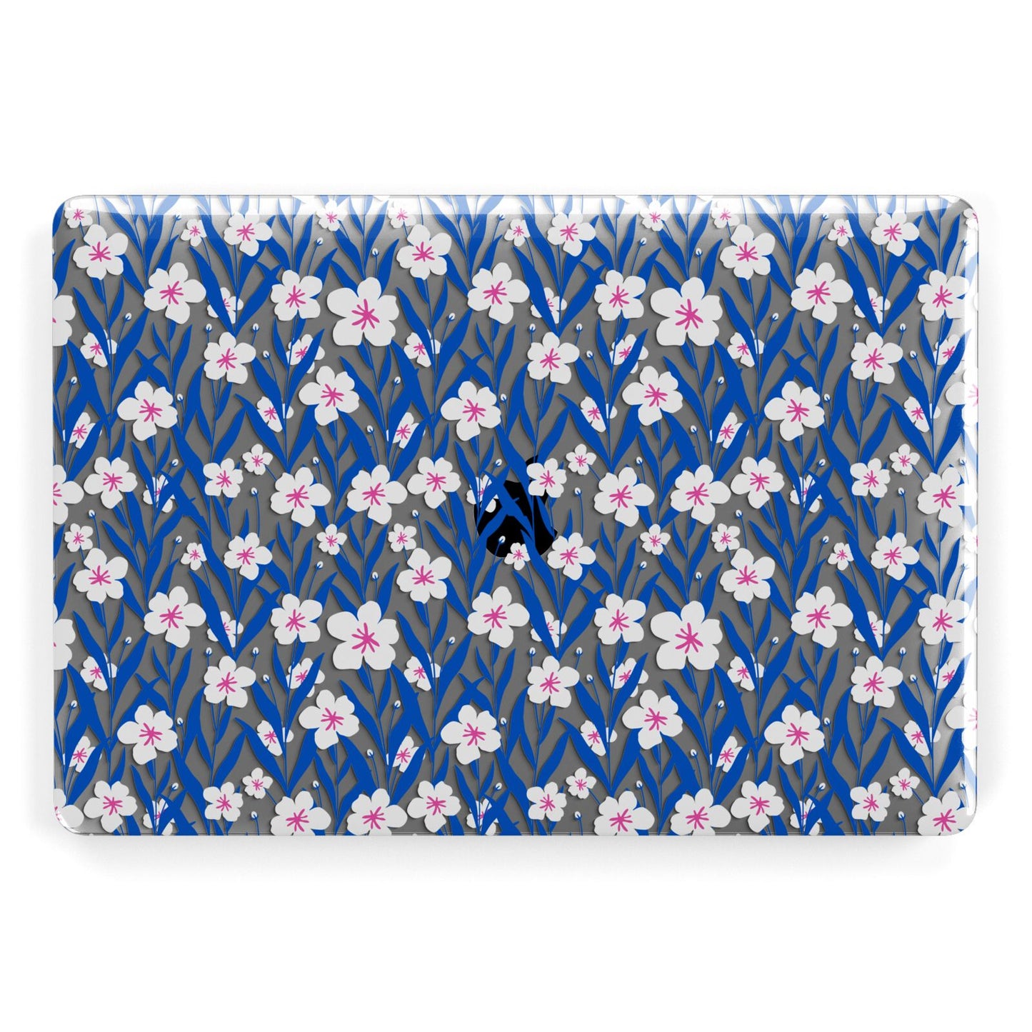 Blue and White Flowers Apple MacBook Case