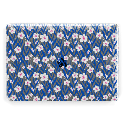 Blue and White Flowers Apple MacBook Case