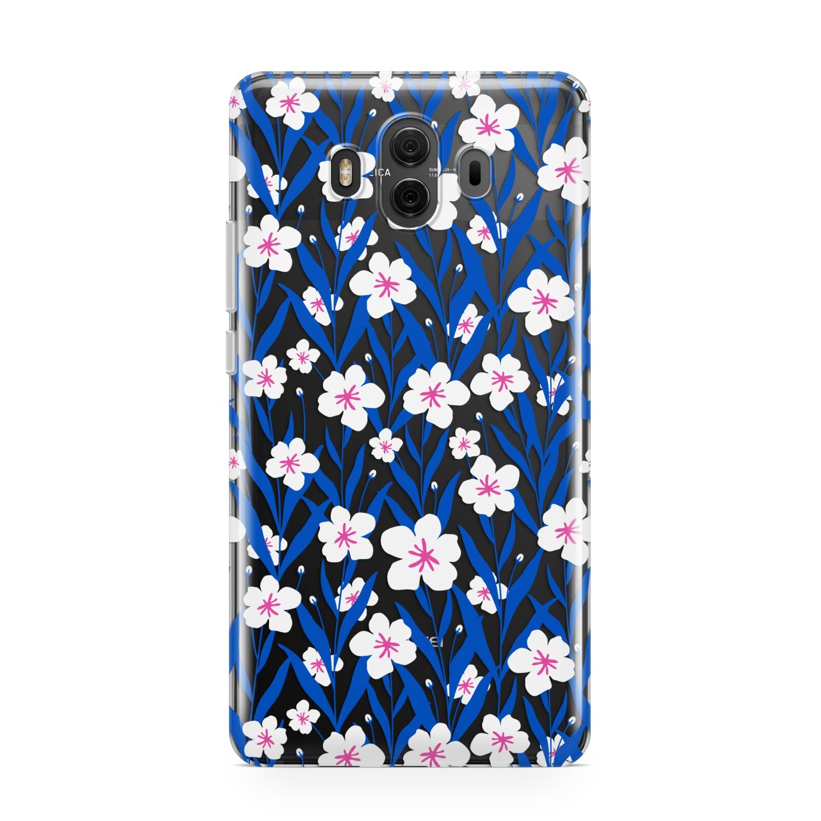 Blue and White Flowers Huawei Mate 10 Protective Phone Case