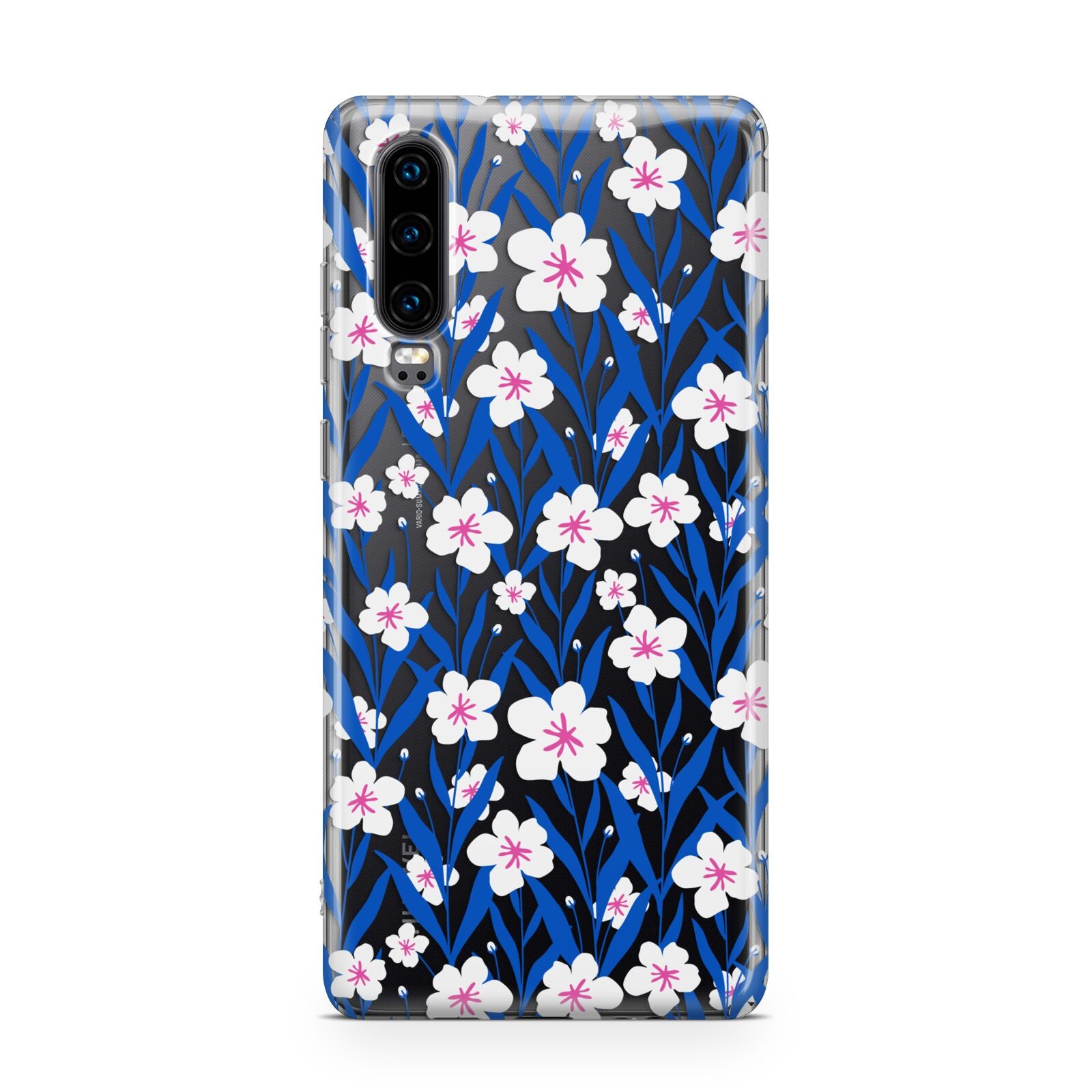 Blue and White Flowers Huawei P30 Phone Case