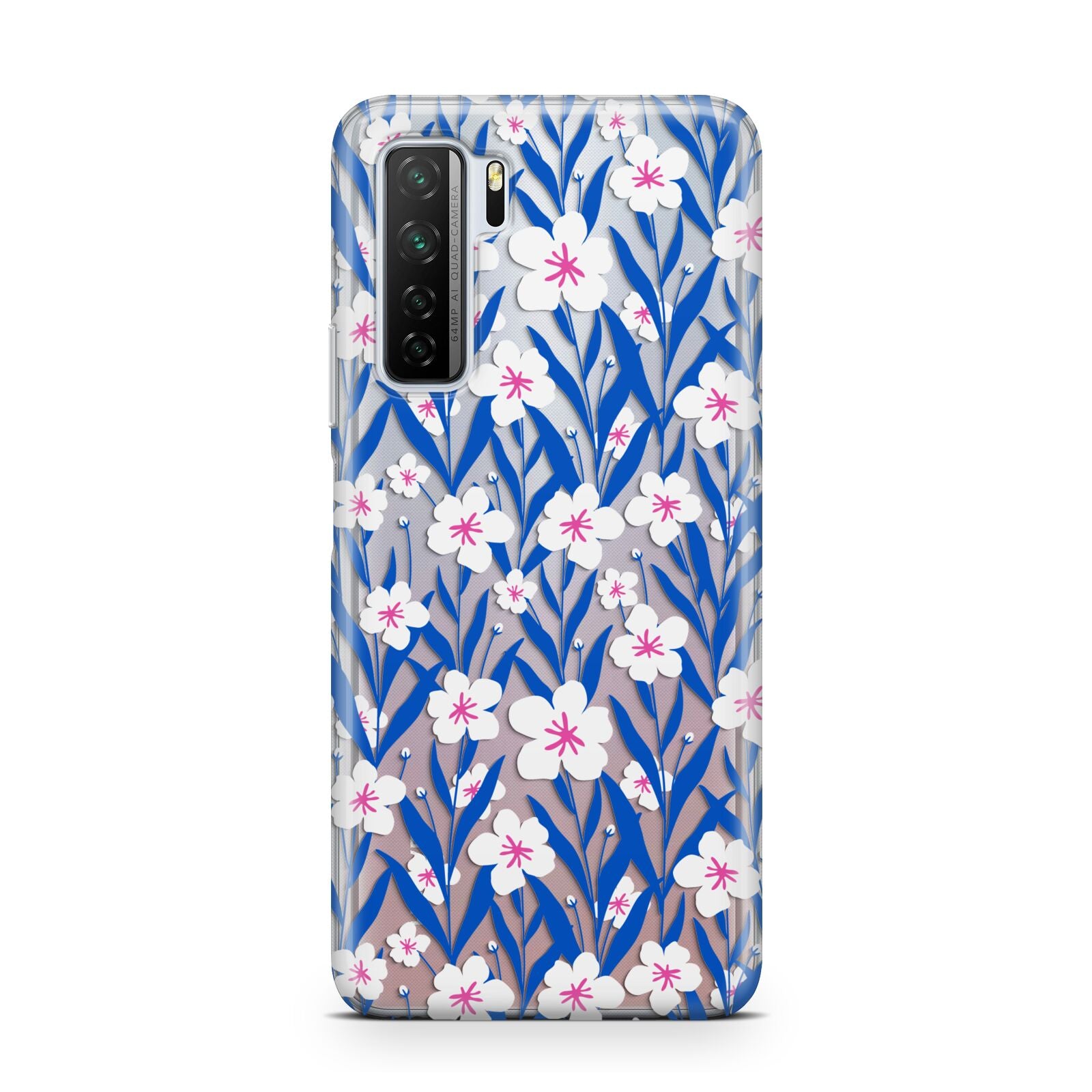 Blue and White Flowers Huawei P40 Lite 5G Phone Case