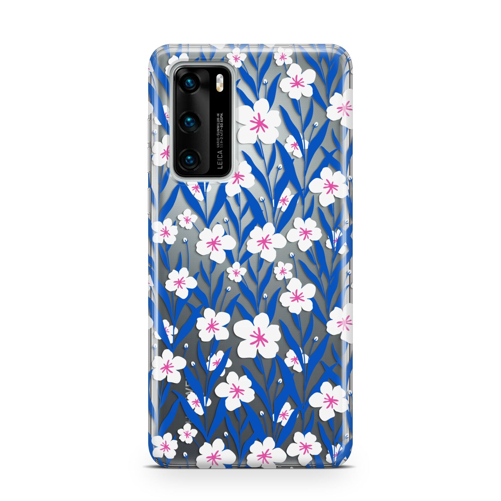 Blue and White Flowers Huawei P40 Phone Case