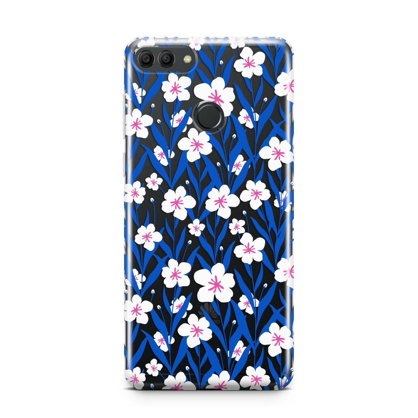 Blue and White Flowers Huawei Y9 2018